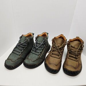 Salkin Hiking‎ Boots 2 Pair Lace-Up Brown and Green Men’s EU 45